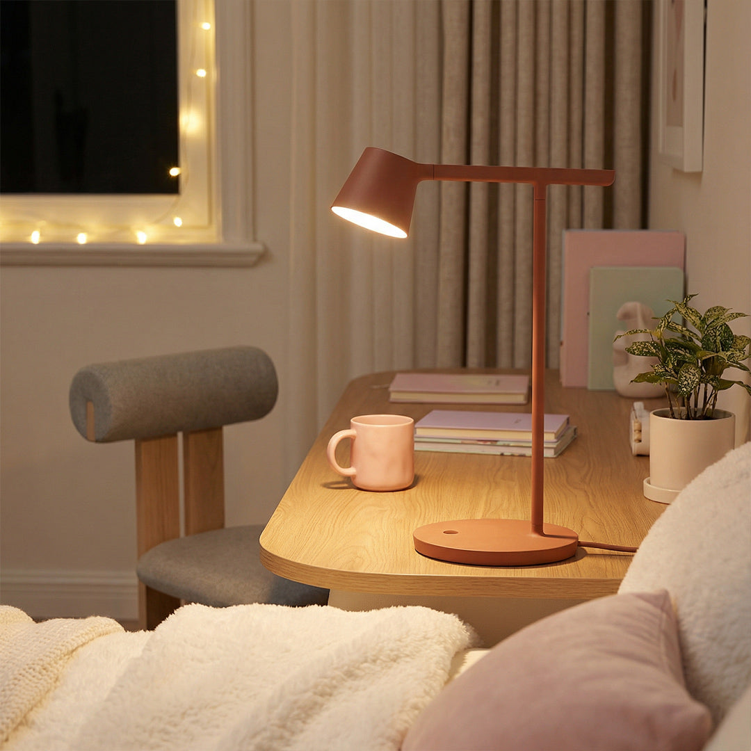Danish Designer Minimalist Table Lamp, Dimmable Reading Desk Lamp for Bedroom Study
